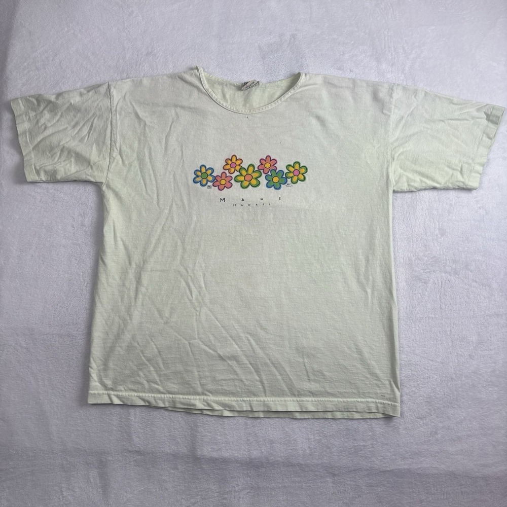 VTG Tommy's Designs Maui Hawaii Green Short Sleeve Single Stitch Shirt Men's L